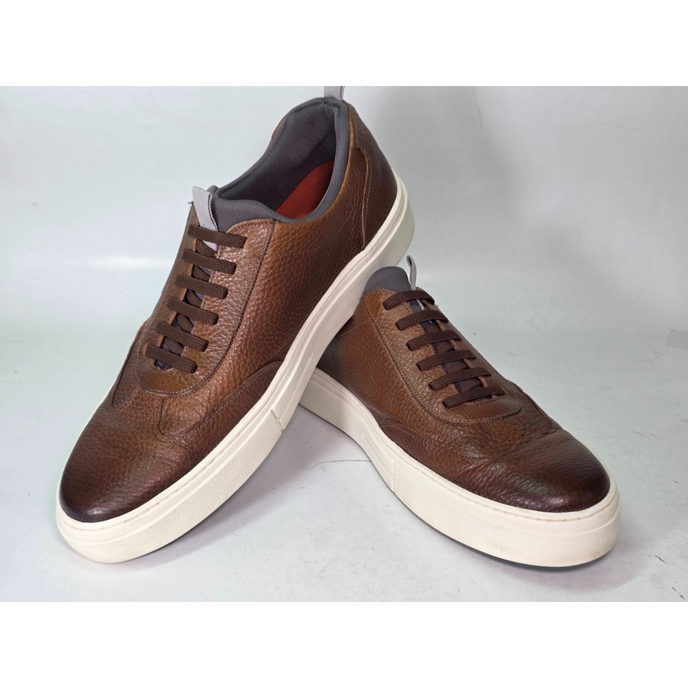 Martin Dingman David Men's Sneakers Size 12 M Brown Cognac Leather Slip On Shoes
